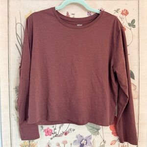 Girlfriend collective long sleeve cotton Cupro tee mauve heather